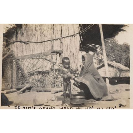 Dhulia West Khandesh Africa Child Refusing Bathing Old Postcard