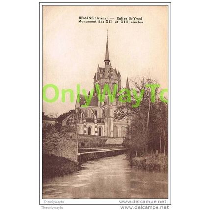 BRAINE (AISNE) EGLISE ST YVED, FRANCE, c1920s?, Postcard