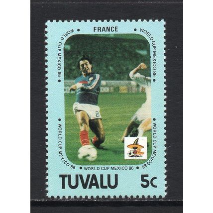 Tuvalu - 1986 - 5c Mexico '86 World Cup (France), Mint Never Hinged