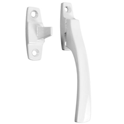 WHITE WINDOW CASEMENT FASTENER/STAY CATCH Straight Lever Arm Lock Pull Handle UK