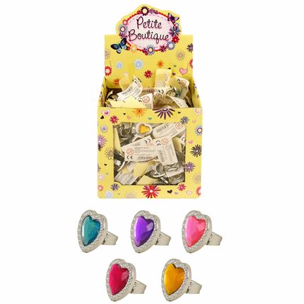 1 6 12 24 HEART PRINCESS JEWEL RINGS GIRLS TOY PRIZES BIRTHDAY PARTY BAG FILLERS