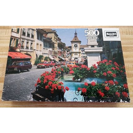 Vintage RoseArt 500 Piece Jigsaw Murten Street Scene #06052 Made in USA