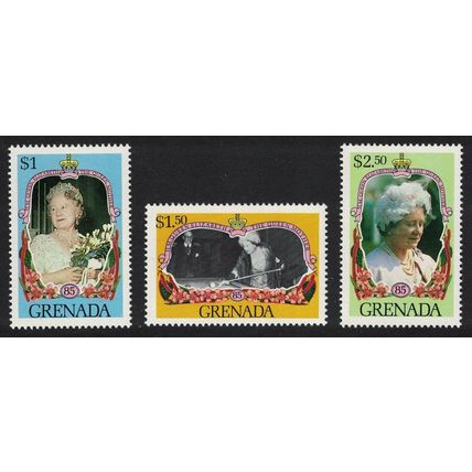 Grenada Queen Elizabeth the Queen Mother 3v 1985 MNH SG#1426-1428 Sc#1298-1300