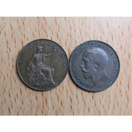 GB 1925 George V Farthing Coin