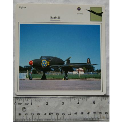 Saab 21 - Sweden - Fighter - Collectors Club Card