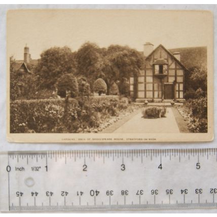 pre 1918 postcard Gardens at Back of Shakespeares House, Stratford on Avon