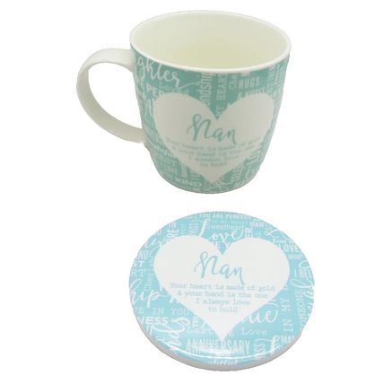 Nan Mug & Coaster Set 8.3 CM Microwave & Dishwasher Proof Gift Home Decor