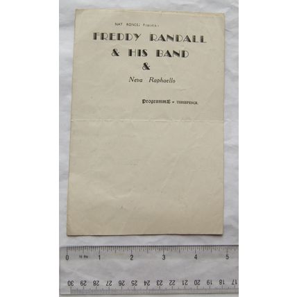 vintage Freddy Randall & His Band, Victoria Hall, Hanley Programme