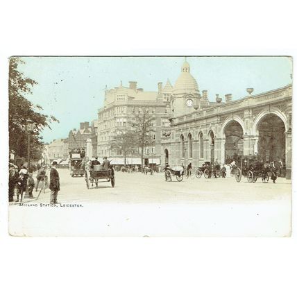 Leicestershire postcard Midland Railway Station Leicester