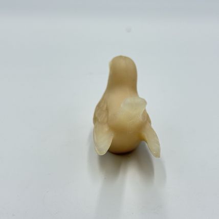Westmoreland Art Glass Frosted Beige Bird Figurine 1.5”x3” Vintage America