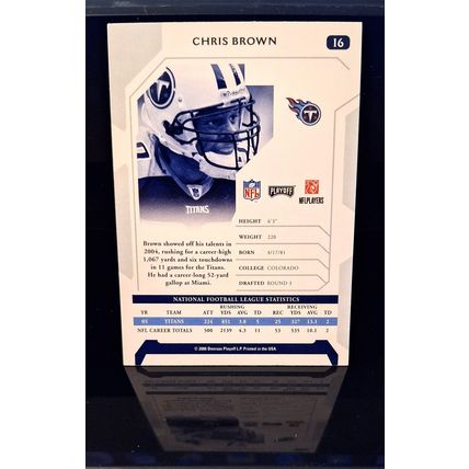 CHRIS BROWN 2006 DONRUSS PLAYOFF FOOTBALL CARD #16
