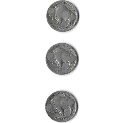 Lot of 3 1923-S US Buffalo Nickel G Grey Sheet $15.00