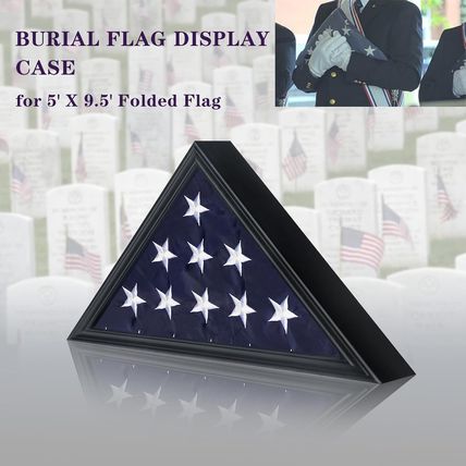 Burial Flag Display Case for American Veteran Flag Display, Military Flag Displa