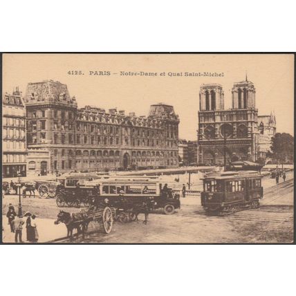 Notre-Dame et Quai Saint-Michel, Paris, c.1910s - Le Deley CPA
