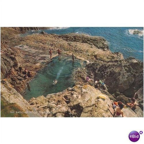 Vintage J Salmon Postcard - The Bathing Pool, Polperro, Cornwall - 1-46-04-12