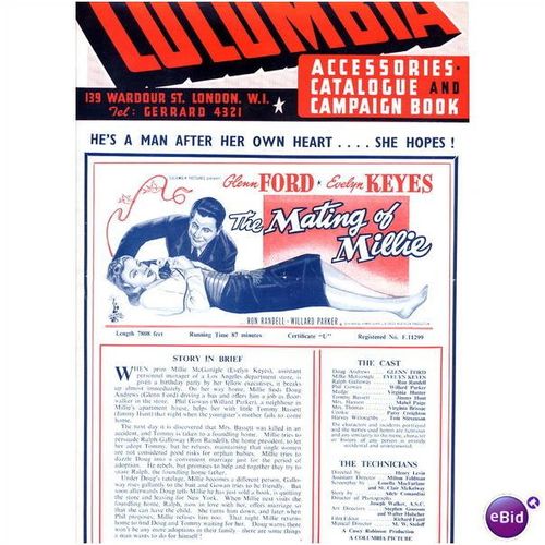 THE MATING OF MILLIE Glenn Ford, Evelyn Keyes Press Book