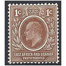 East Africa & Uganda Protectorate 1907 SG34 1c Brown Mounted Mint. .