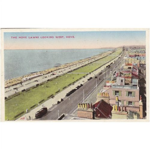 The Hove Lawns looking West, Hove Sussex Postcard sx3088