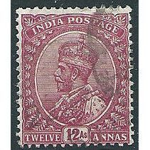 India 1912 SG183 12a Carmine-Lake Fine Used ... .