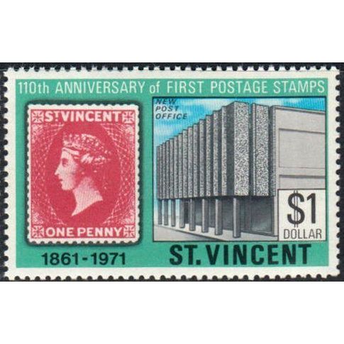 St Vincent 1971 Postage $1 New Post Office 1d Unmounted Mint SG 321 Sc 315 stamp