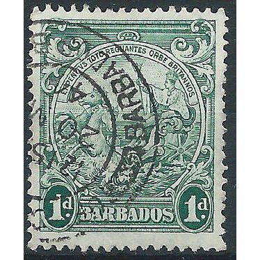 Barbados 1943 SG249b 1d Blue-Green Fine Used . ..