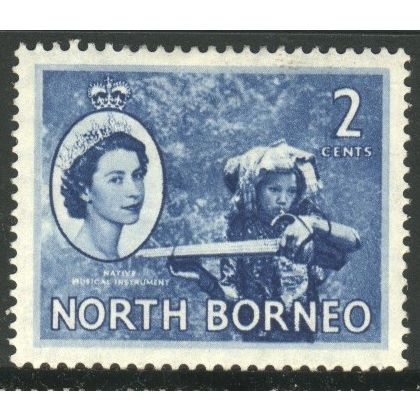 North Borneo 1954 - SG373 - 2c blue - Musician - MH