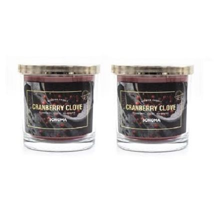 Sonoma Cranberry Clove Scented Candle 14 oz- Cranberry Clove Mandarin Lot of 2
