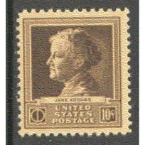 878 10c Jane Addams Fine MNH GA0490