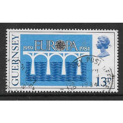 GUERNSEY 1984 EUROPA 13p CEPT LIGHT BLUE SG 292 FINE USED