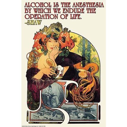 Alcohol is the Anesthestia 20 x 30 Poster