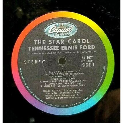 1958 Tennessee Ernie Ford The Star Carol Sing His Christmas LP Vinyl Record Vtg