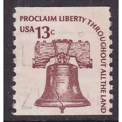United States 1975 Liberty Bell 13c Coil Stamp Fine Used SG 1586 VGC