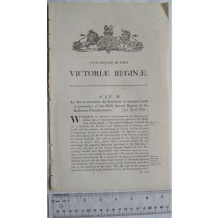 1851 Act of Parliament: inclosure of lands, lots of places