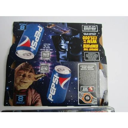 Star Wars Trilogy Edition Pepsi Box 1996 & Limited Edtion Watch Feel the Force
