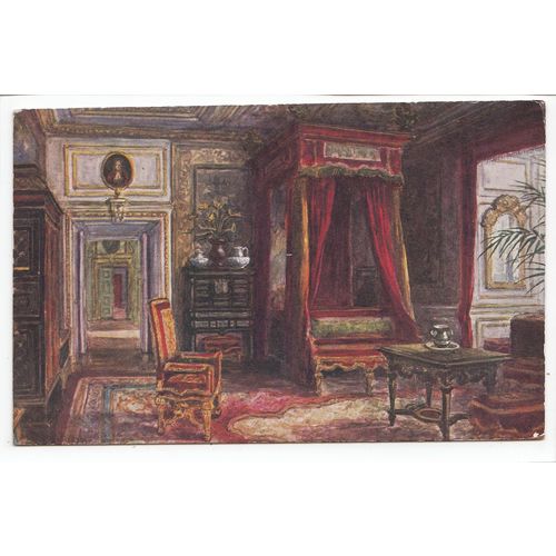 Queen Anne's Bedroom Warwick Castle W W Quatremain Art Postcard 843