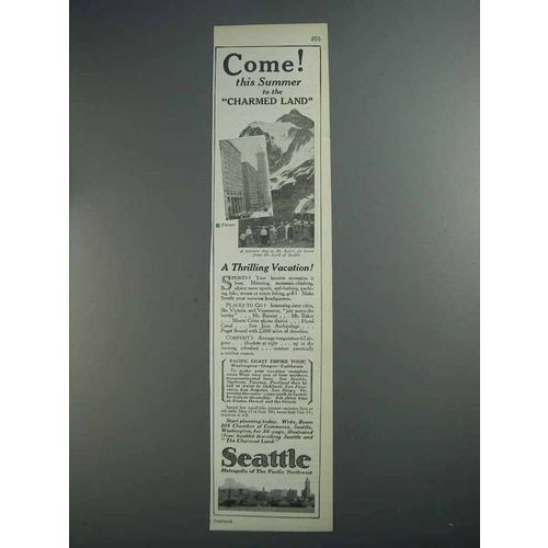 1927 Seattle Tourism Ad - Come to Charmed Land