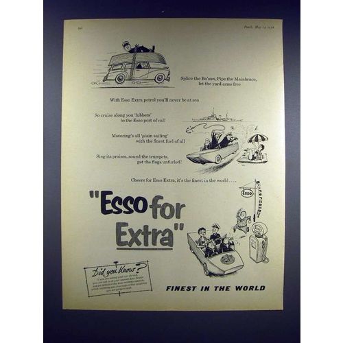 1958 Esso Extra Petrol / Gasoline Ad - Esso for Extra!