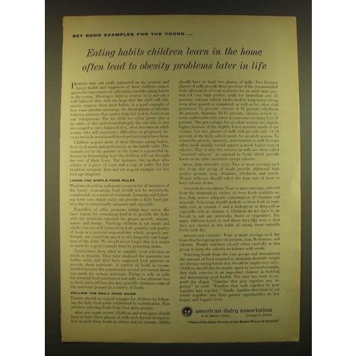 1963 American Dairy Association Ad - Eating habits children learn in the home