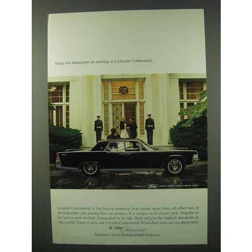 1965 Lincoln Continental Ad - Distinction of Arriving