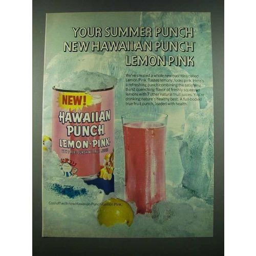1970 Hawaiian Punch Lemon-Pink Juice Ad - Your Summer Punch