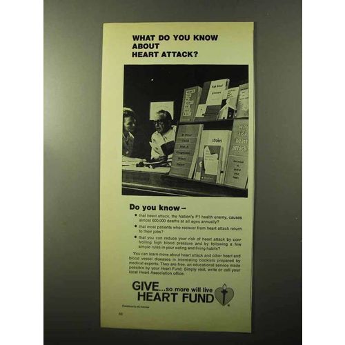 1970 Heart Fund Ad - Do You Know About Heart Attack