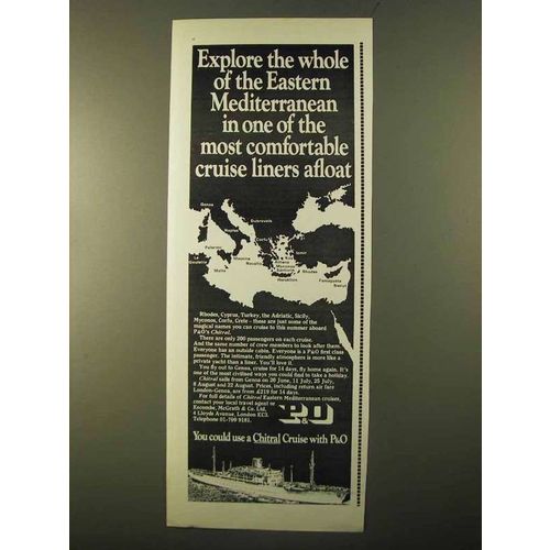 1970 P&O Chitral Cruise Ad - Eastern Mediterranean