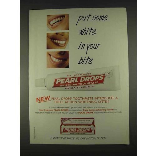 1996 Pearl Drops Toothpaste Ad - White in Your Bite