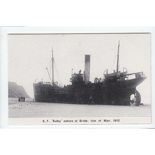 ST Sulby Ashore at Bride Isle of Man Reproduction Postcard 657X