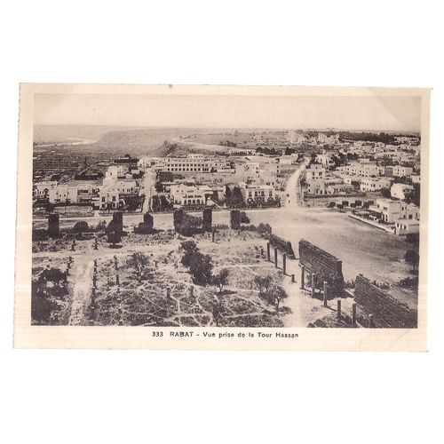 VUE PRISE DE LA TOUR HASSAN , RABAT, MOROCCO unused vintage postcard,