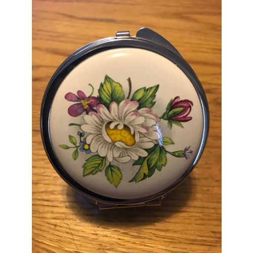 Metal Pill Trinket Divided Box with Hinged Lid