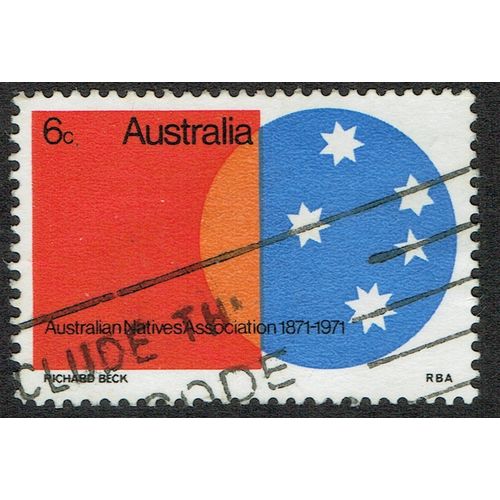 Australia 1971 Centenary of Natives Association 6c Black Red and Blue SG486 GU