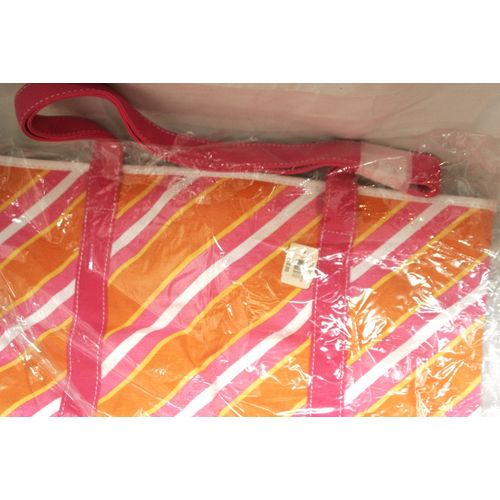 NWT Bath & Body Works Orange Striped Tote Bag