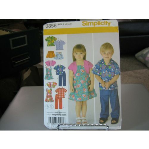 Simplicity 3856 Childs Pant, Skirt, Jumper, Shirt & Bolero Pattern - Size 1/2-4