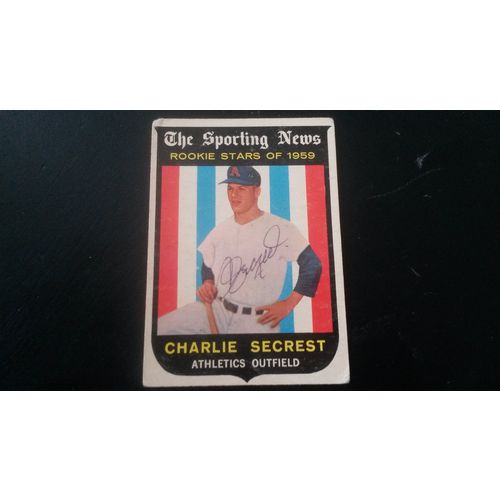 1959 Topps Card # 140 Charlie Secrest Autograph 201911221453 K. C. Athletics